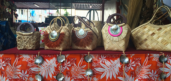 Handbags crafted available at the Papeete Market